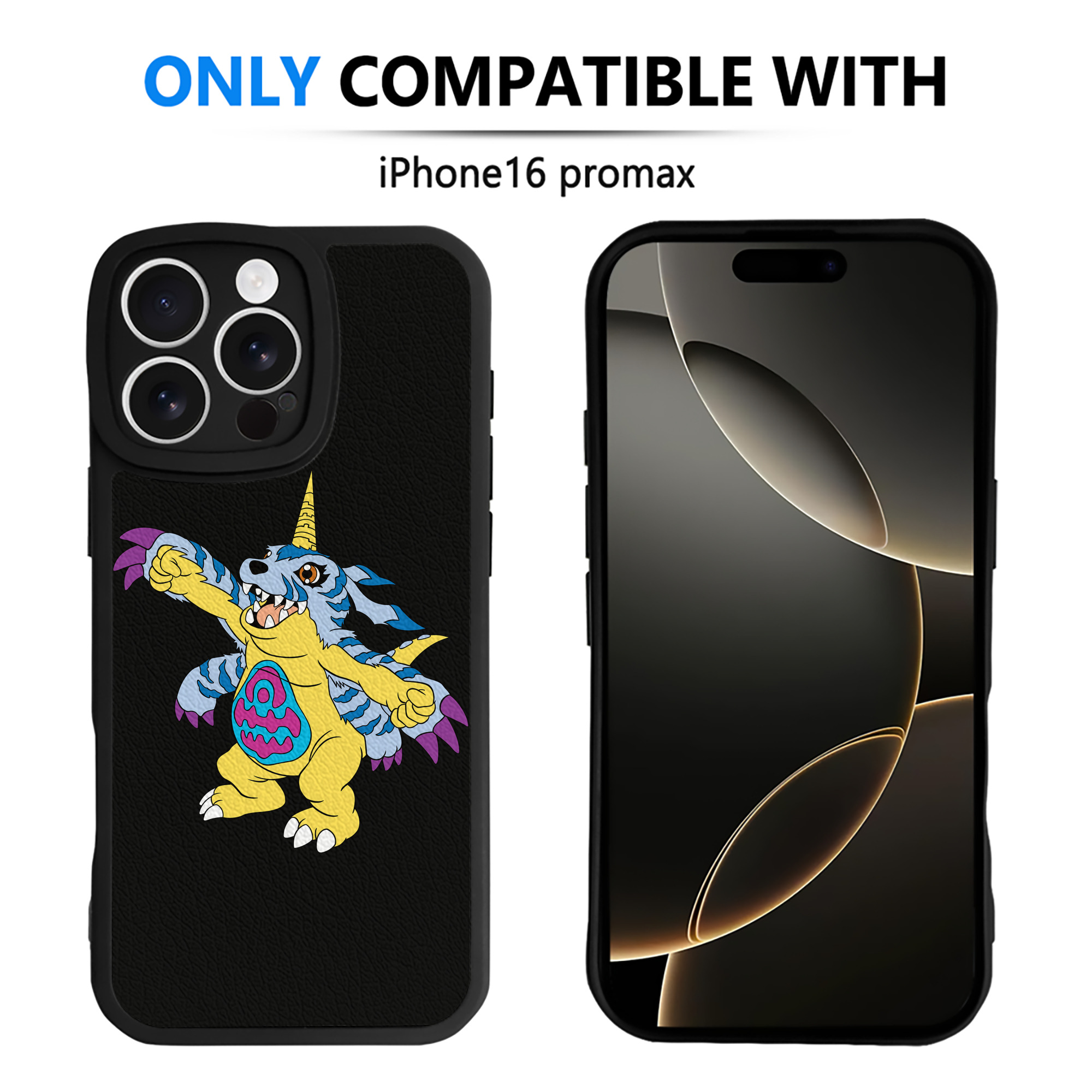 （画像用） Digimon デジタルモンスター/デジモン 【iPhone 16シリーズ対応】シリコンスマホケース（レザー調） 材質：シリコン